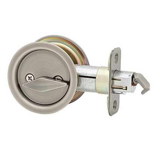 1031 Round Privacy Pocket Door Lock in Antique Nickel