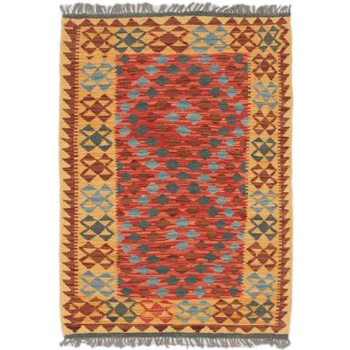 Hand woven Sivas Kilim - 3 Ft. x 4 Ft. 1 In.