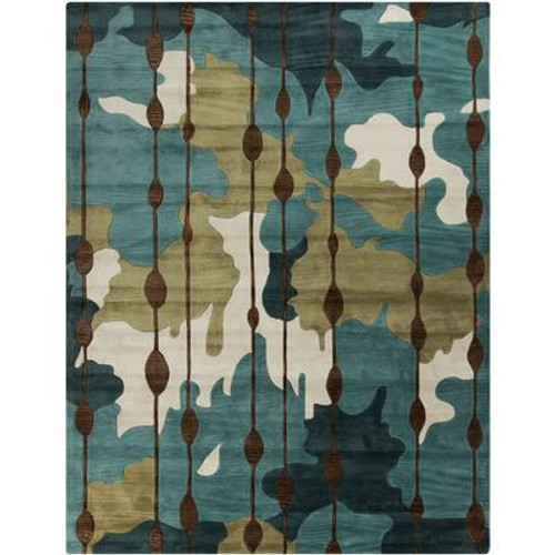 Clarines Slate Blue Polyester 8 Ft. x 10 Ft. Area Rug 6 In.