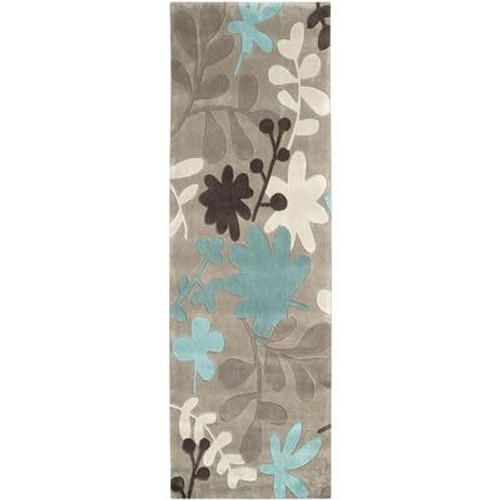 Angol Taupe Polyester Runner - 2 Ft. 6 In. x 8 Ft. Area Rug