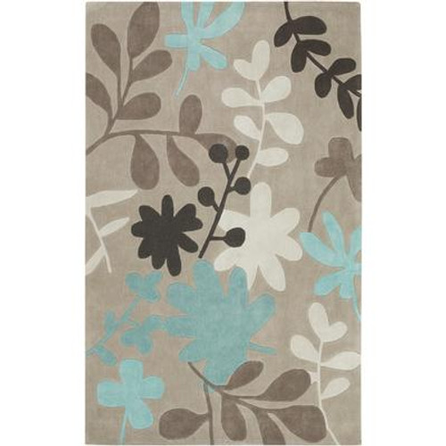 Angol Taupe Polyester  - 5 Ft. x 8 Ft. Area Rug