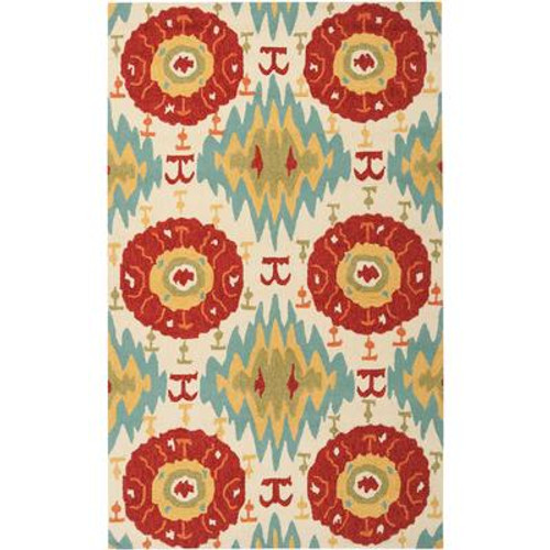 Olimpo Antique White Polypropylene Indoor/Outdoor  - 5 Ft. x 7 Ft. 6 In. Area Rug