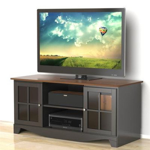 Pinnacle 54 inches HEC TV Stand - Cinnamon-Cherry & Black