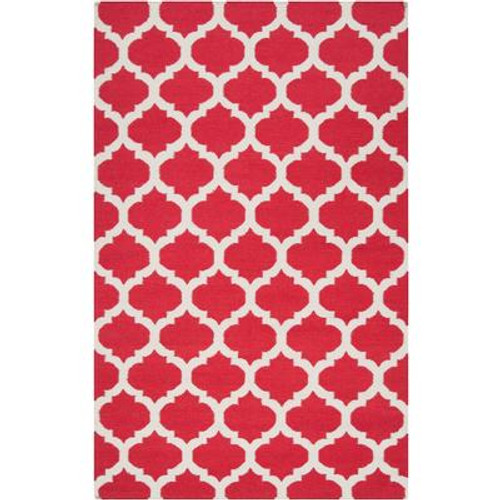 Saffre Red Wool 5 Ft. x 8 Ft. Area Rug