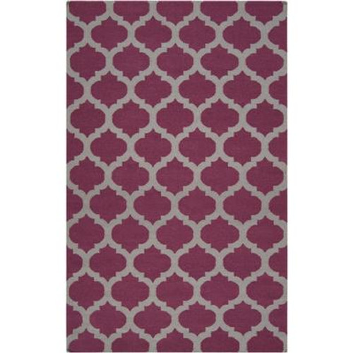 Saffre Wine Wool 9 Feet x 13 Feet Area Rug