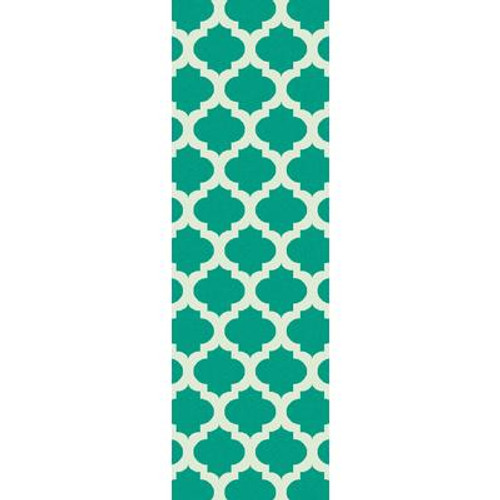 Saffre Jade Wool 2 Feet 6 Inch x 8 Feet Runner