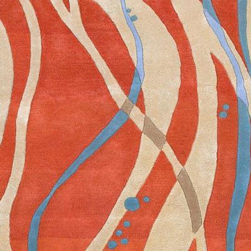 Apoteri Tangerine New Zealand Wool 5 Ft. x 8 Ft. Area Rug