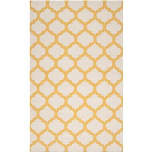 Saffre Ivory Wool 8 Feet x 11 Feet Area Rug