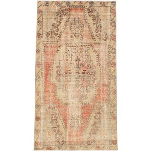 Hand-knotted Anadol Vintage Copper Khaki Rug - 4 Ft. 1 In. x 7 Ft. 5 In.