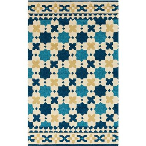 Dolores Sapphire Blue Polypropylene Indoor/Outdoor  - 8 Ft. x 10 Ft. 6 In. Area Rug