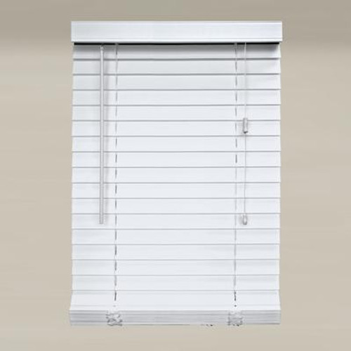 24x64 White 2 Inch Faux Wood Blind (Actual width 23.5 Inch)