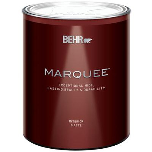 BEHR MARQUEE Interior Flat; Paint & Primer - Ultra Pure White; 946 ML