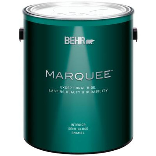 BEHR MARQUEE Interior Semi-Gloss; Paint & Primer - Ultra Pure White; 3.79 L