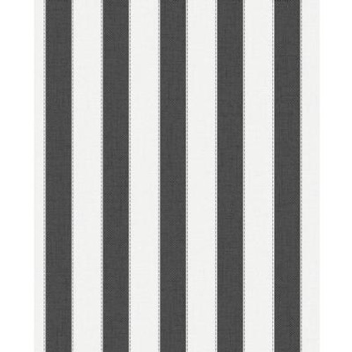 Ticking Stripe Black Wallpaper