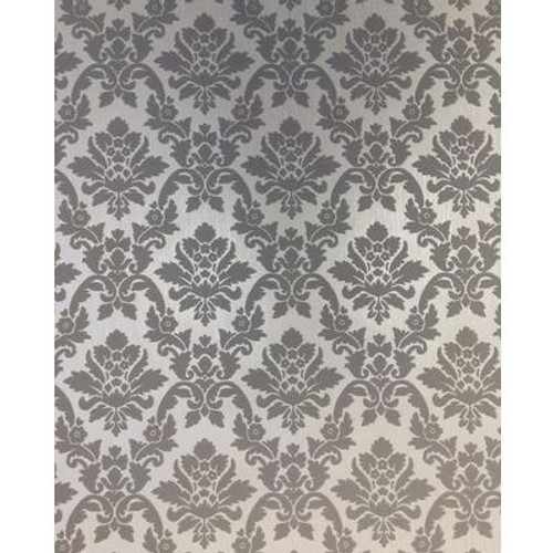 Damask Gray/Silver Wallpaper