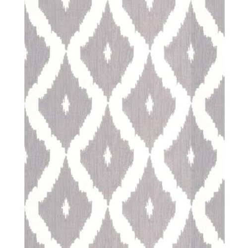 Kellys Ikat Gray/Silver Wallpaper