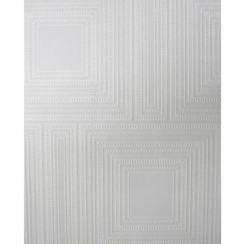 Squares Panel White Paintable Wallpaper
