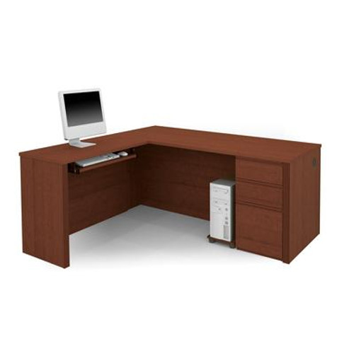 Prestige + L-shaped workstation kit in Cognac Cherry