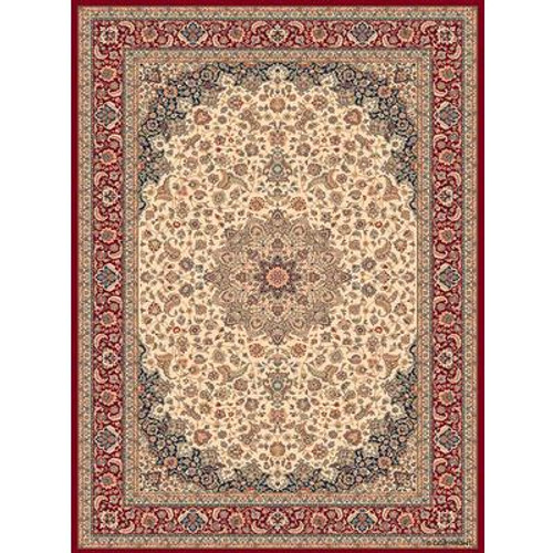 Classical ManorCream/Red 5 Feet 3 Inch x 7 Feet 5 Inch Area Rug