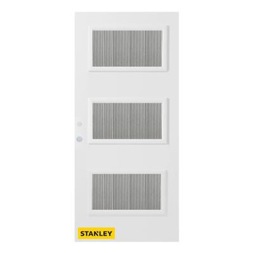 36 In. x 80 In. Dorothy Flutelite 3-Lite Prefinished White Right-Hand Inswing Steel Entry Door