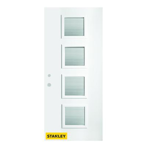 34 In. x 80 In. Evelyn Masterline 4-Lite Prefinished White Right-Hand Inswing Steel Entry Door