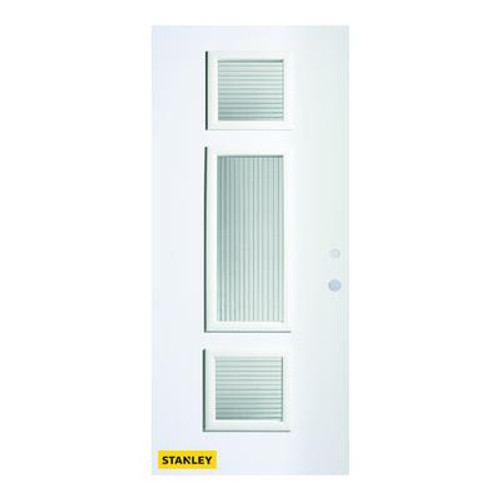 32 In. x 80 In. Marjorie Masterline 3-Lite Prefinished White Left-Hand Inswing Steel Entry Door