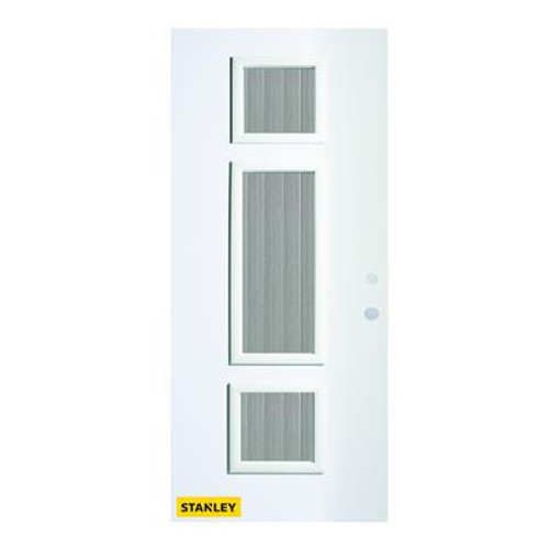 34 In. x 80 In. Marjorie Flutelite 3-Lite Prefinished White Left-Hand Inswing Steel Entry Door