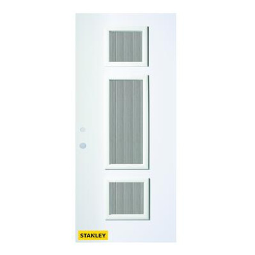 34 In. x 80 In. Marjorie Flutelite 3-Lite Prefinished White Right-Hand Inswing Steel Entry Door