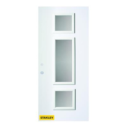 36 In. x 80 In. Marjorie Screen 3-Lite Prefinished White Right-Hand Inswing Steel Entry Door