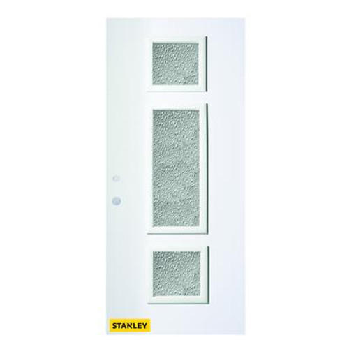 34 In. x 80 In. Marjorie Diamond 3-Lite Prefinished White Right-Hand Inswing Steel Entry Door