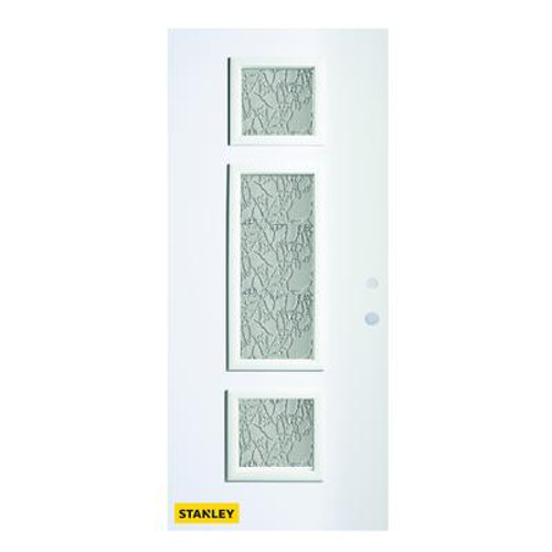 32 In. x 80 In. Marjorie Delta Satin 3-Lite Prefinished White Left-Hand Inswing Steel Entry Door