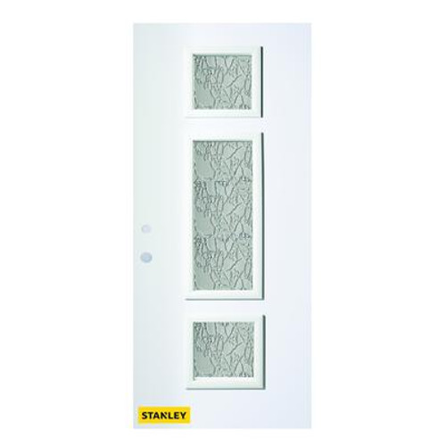 36 In. x 80 In. Marjorie Delta Satin 3-Lite Prefinished White Right-Hand Inswing Steel Entry Door