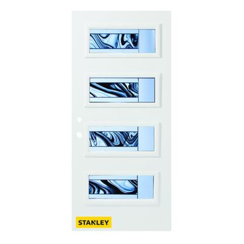 36 Inch x 80 Inch Rosemary 4-Lite Prefinished White Right-Hand Inswing Steel Entry Door
