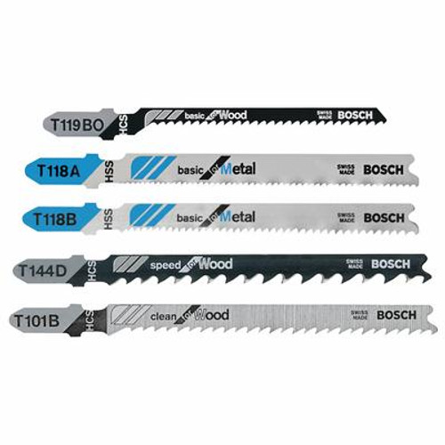 5 piece T-Shank Jig Saw Blade Set