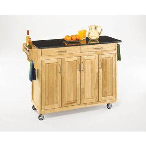 Create-a-Cart Natural Finish Black Granite Top