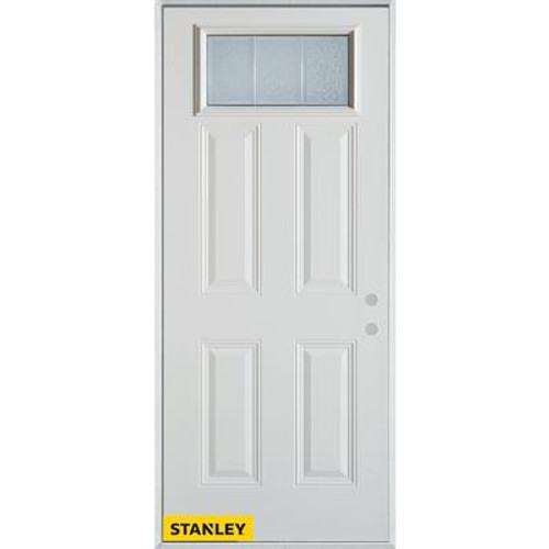 Geomoetric Zinc Rectangular Lite 2-Panel White 34 In. x 80 In. Steel Entry Door - Left Inswing