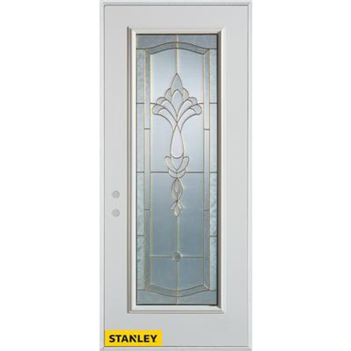 Traditional Full Lite White 34 In. x 80 In. Steel Entry Door - Right Inswing