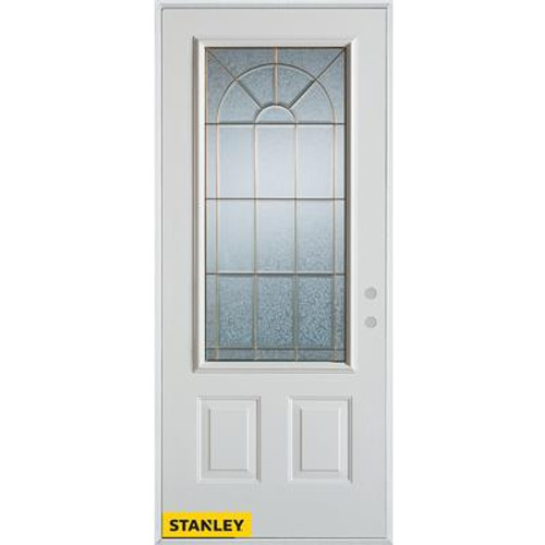 Geometric 3/4 Lite 2-Panel White 32 In. x 80 In. Steel Entry Door - Left Inswing