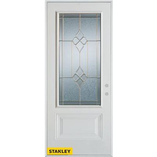 Geometric 3/4 Lite 1-Panel White 32 In. x 80 In. Steel Entry Door - Left Inswing