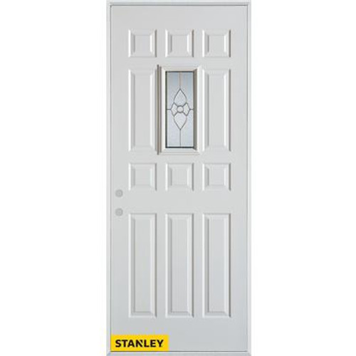 Traditional 12-Panel White 34 In. x 80 In. Steel Entry Door - Right Inswing