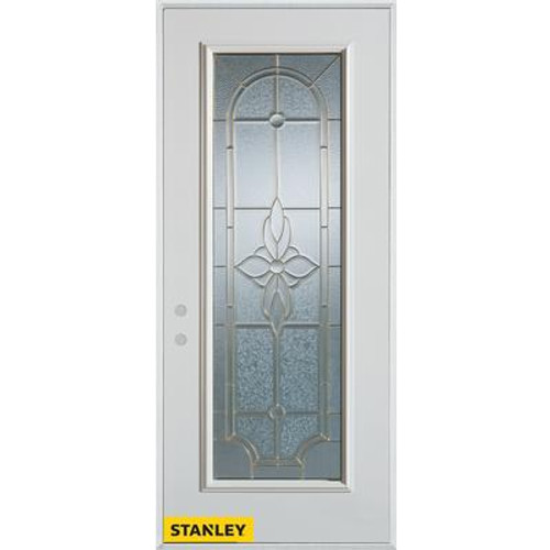 Traditional Zinc Full Lite White 34 In. x 80 In. Steel Entry Door - Right Inswing