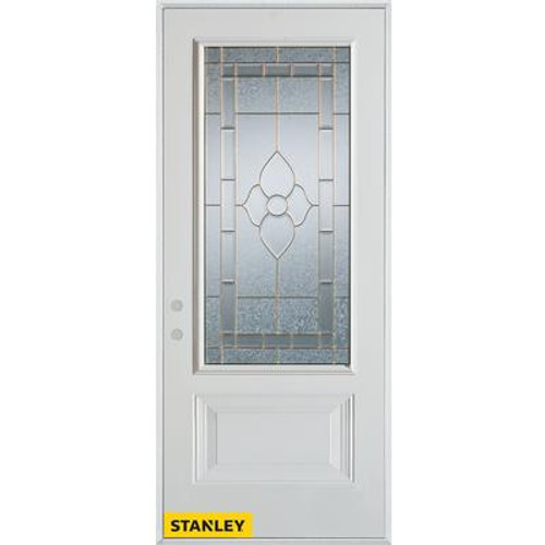 Traditional Patina 3/4 Lite 1-Panel White 32 In. x 80 In. Steel Entry Door - Right Inswing