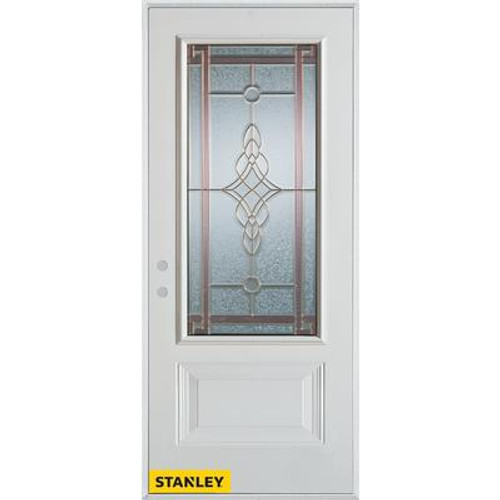 Art Deco 3/4 Lite 1-Panel White 34 In. x 80 In. Steel Entry Door - Right Inswing