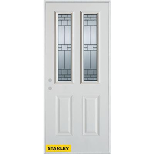 Architectural Zinc 2-Lite 2-Panel White 36 In. x 80 In. Steel Entry Door - Right Inswing