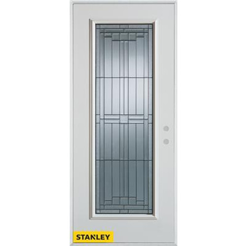 Architectural Zinc Full Lite White 34 In. x 80 In. Steel Entry Door - Left Inswing