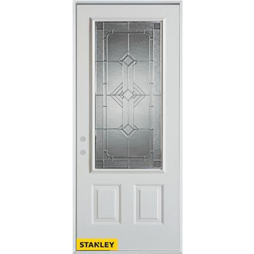 Neo-Deco Zinc 3/4 Lite 2-Panel White 32 In. x 80 In. Steel Entry Door - Right Inswing