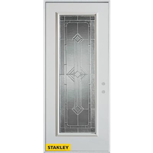 Neo-Deco Zinc Full Lite White 34 In. x 80 In. Steel Entry Door - Left Inswing