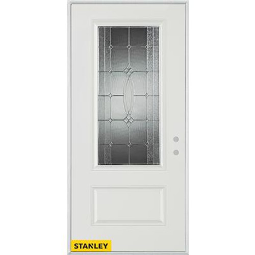 Diamanti Classic Zinc 3/4 Lite 1-Panel White 34 In. x 80 In. Steel Entry Door - Left Inswing