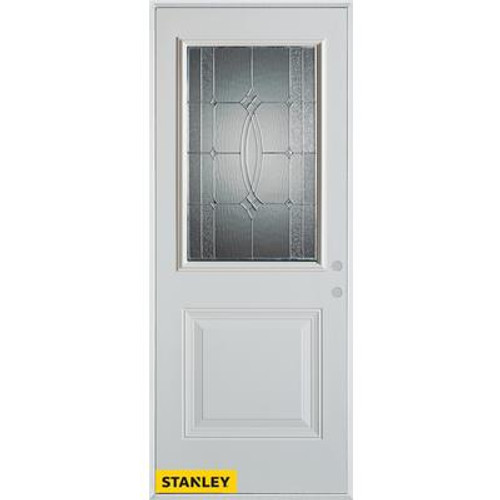 Diamanti Classic Zinc 1/2 Lite 1-Panel White 34 In. x 80 In. Steel Entry Door - Left Inswing