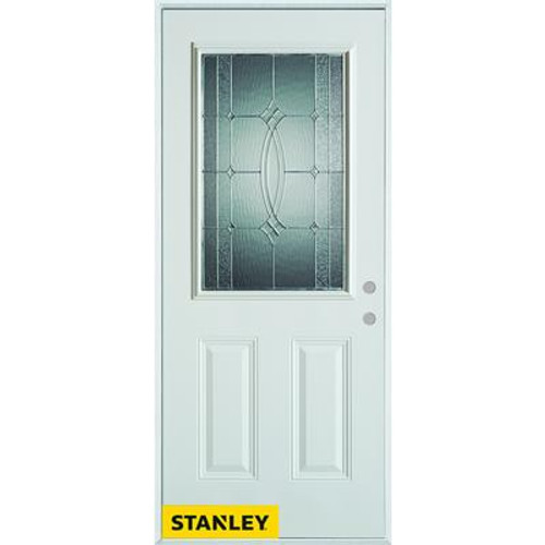 Diamanti Classic Zinc 1/2 Lite 2-Panel White 32 In. x 80 In. Steel Entry Door - Left Inswing